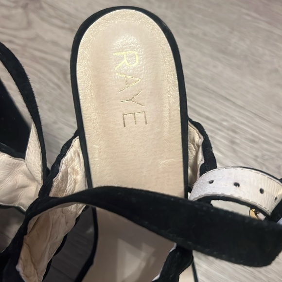 Black Suede Block Heel Platform Heels - Picture 11 of 14